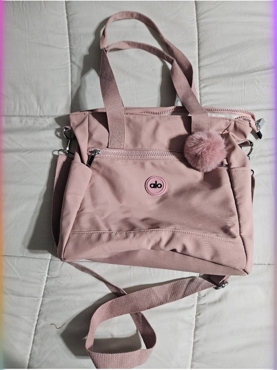 ALO Yoga Handbags - ALO Yoga Pink Shoulder Bag with Pom Pom